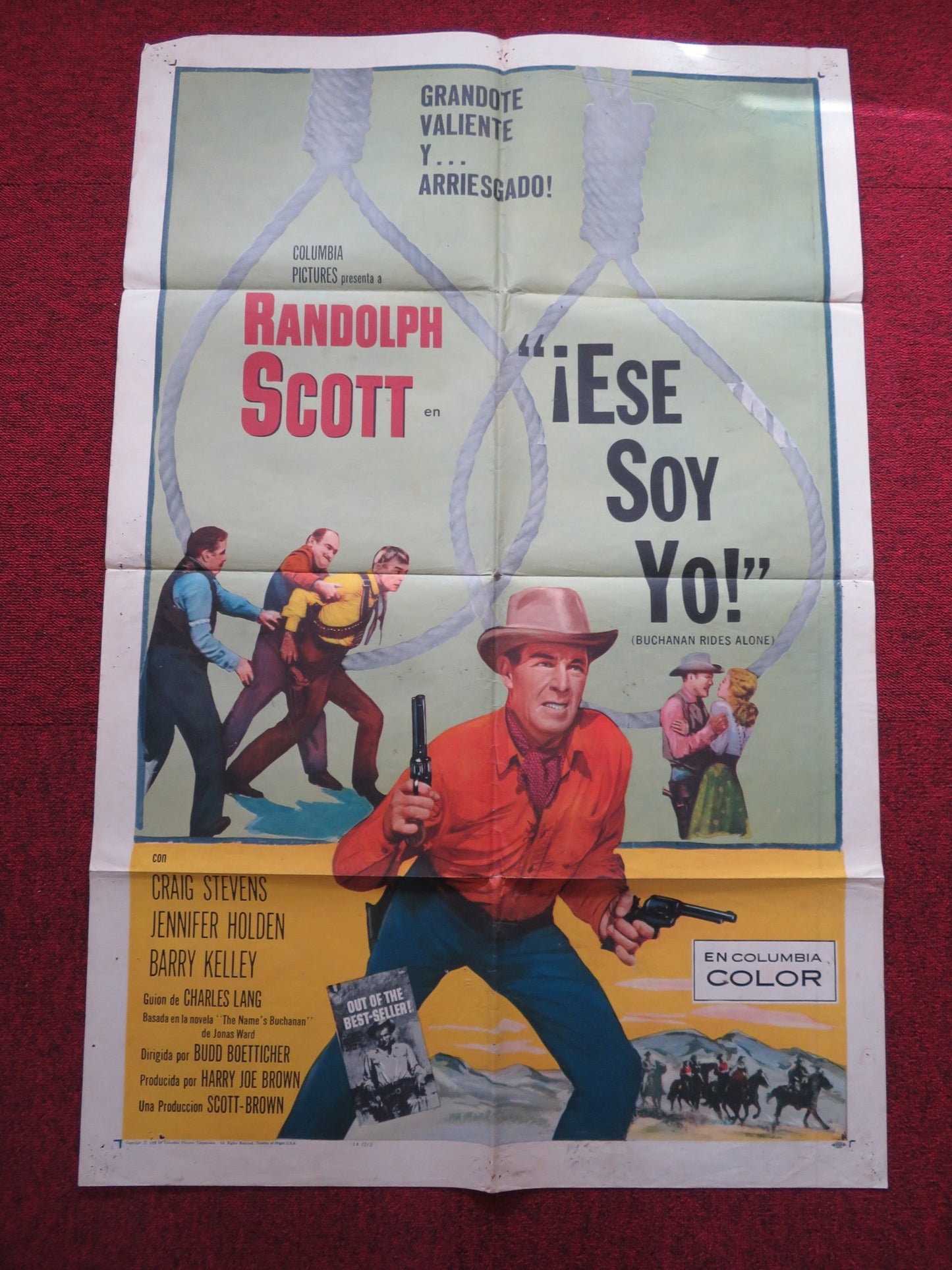 BUCHANAN RIDES ALONE SPANISH POSTER RANDOLPH SCOTT 1958