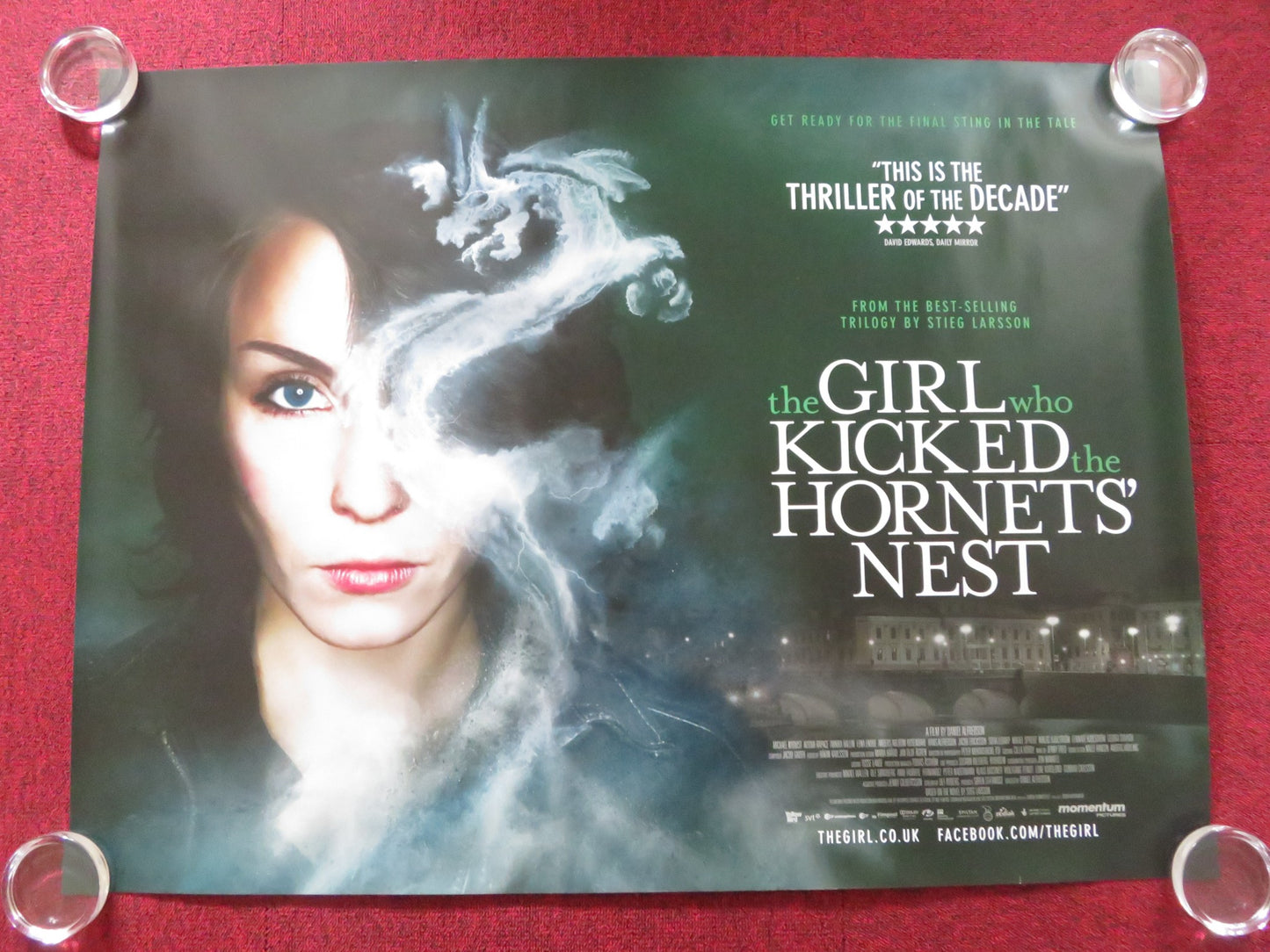 THE GIRL WHO KICKED THE HORNET'S NEST UK QUAD ROLLED POSTER NOOMI RAPACE 2009