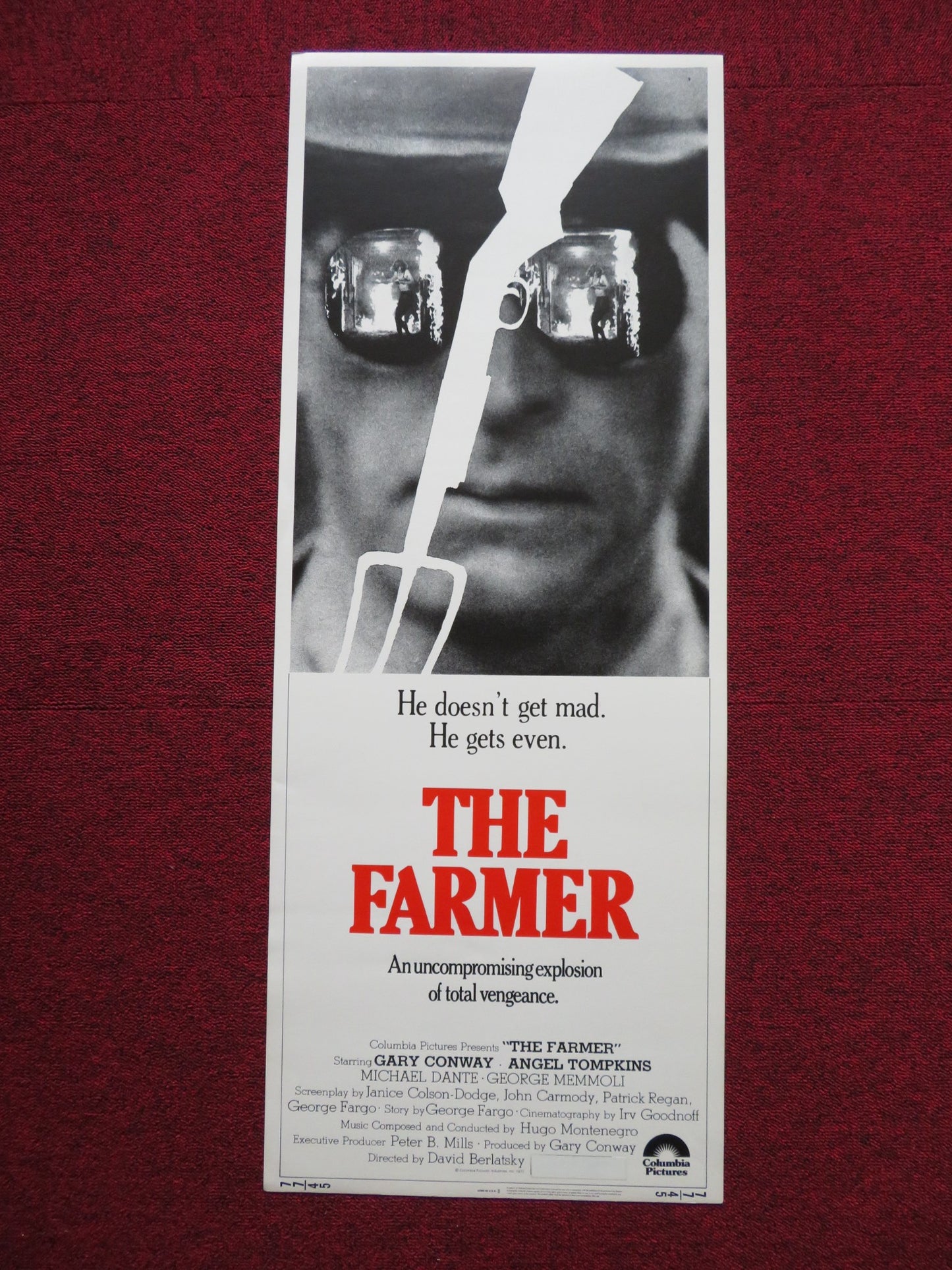 THE FARMER US INSERT (14"x 36") POSTER GARY CONWAY ANGEL TOMPKINS 1977