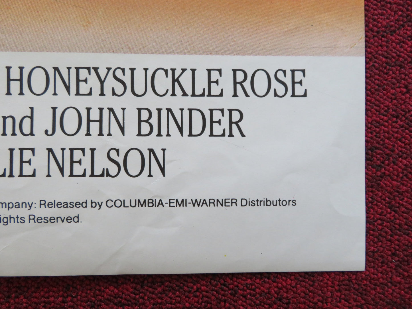 HONEYSUCKLE ROSE UK QUAD POSTER FOLDED WILLIE NELSON DYAN CANNON 1981