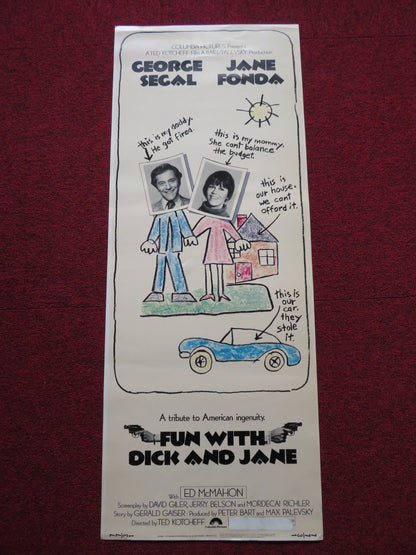 FUN WITH DICK AND JANE US INSERT (14"x 36") POSTER GEORGE SEFAL JANE FONDA 1977