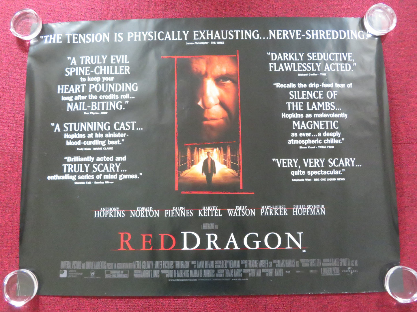 RED DRAGON - B UK QUAD ROLLED POSTER ANTHONY HOPKINS EDWARD NORTON 2002