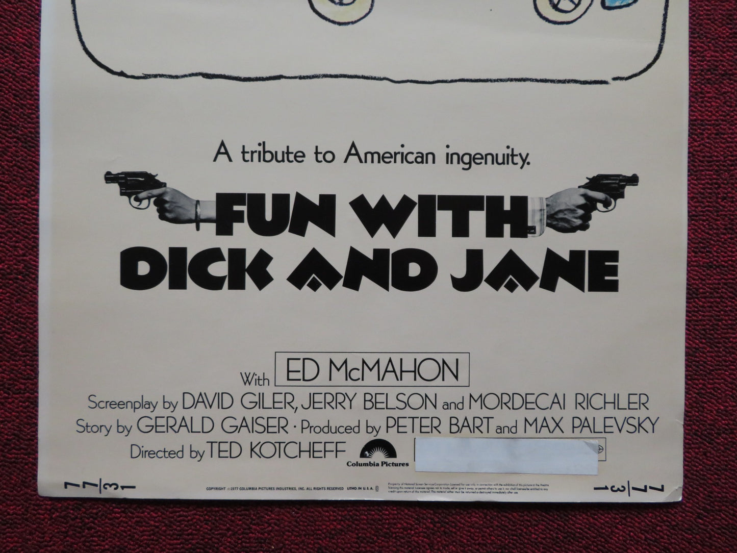 FUN WITH DICK AND JANE US INSERT (14"x 36") POSTER GEORGE SEFAL JANE FONDA 1977