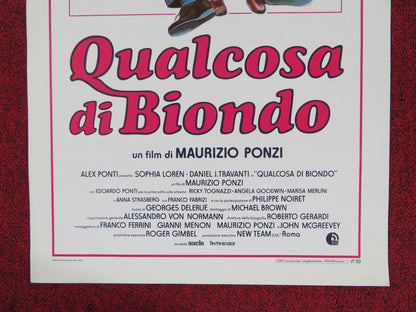 QUALCOSA DI BIONDO ITALIAN LOCANDINA POSTER SOPHIA LOREN DANIEL J. TRAVANTI 1985