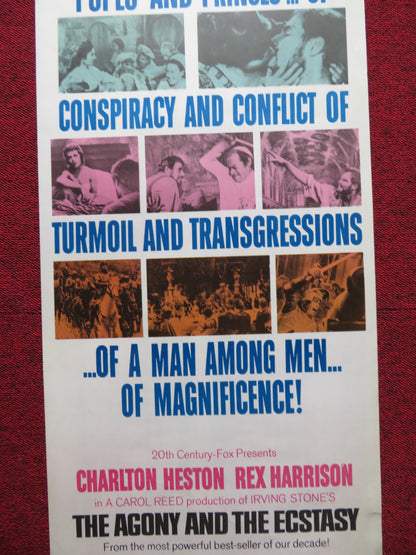 THE AGONY AND THE ECSTASY US INSERT (14"x 36") POSTER CHARLTON HESTON 1965