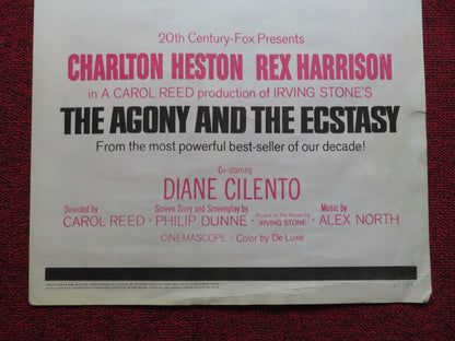 THE AGONY AND THE ECSTASY US INSERT (14"x 36") POSTER CHARLTON HESTON 1965