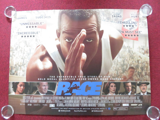 RACE UK QUAD ROLLED POSTER STEPHAN JAMES JASON SUDEIKIS 2016