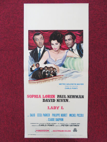 LADY L ITALIAN LOCANDINA POSTER SOPHIA LOREN PAUL NEWMAN DAVID NIVEN 1965