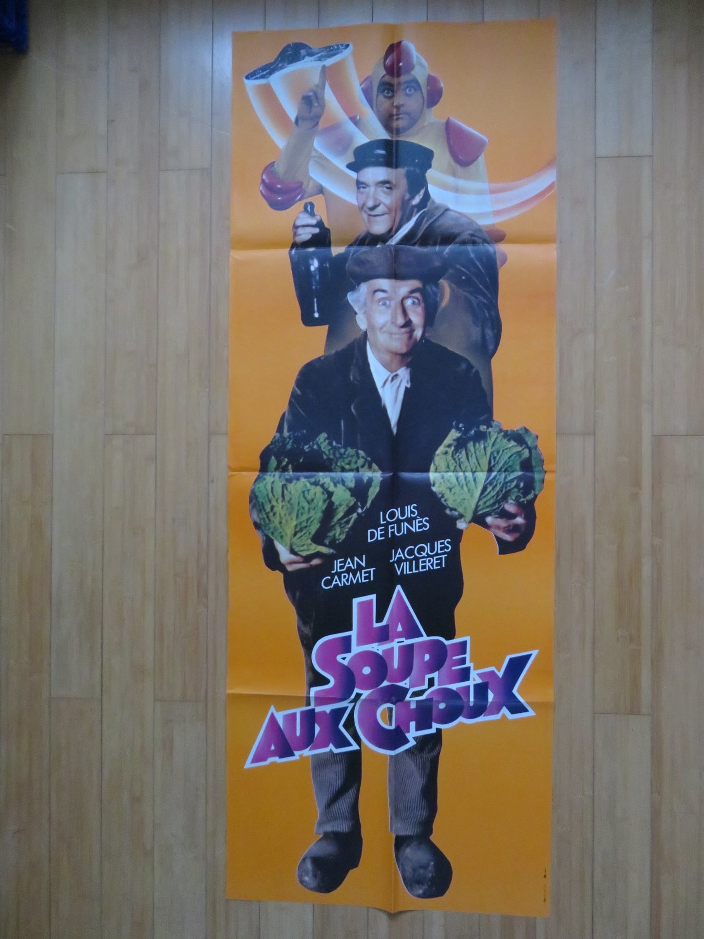 LA SOUPE AUX CHOUX FRENCH DOOR PANEL POSTER LOUIS DE FUNES JEAN CARMET 1981