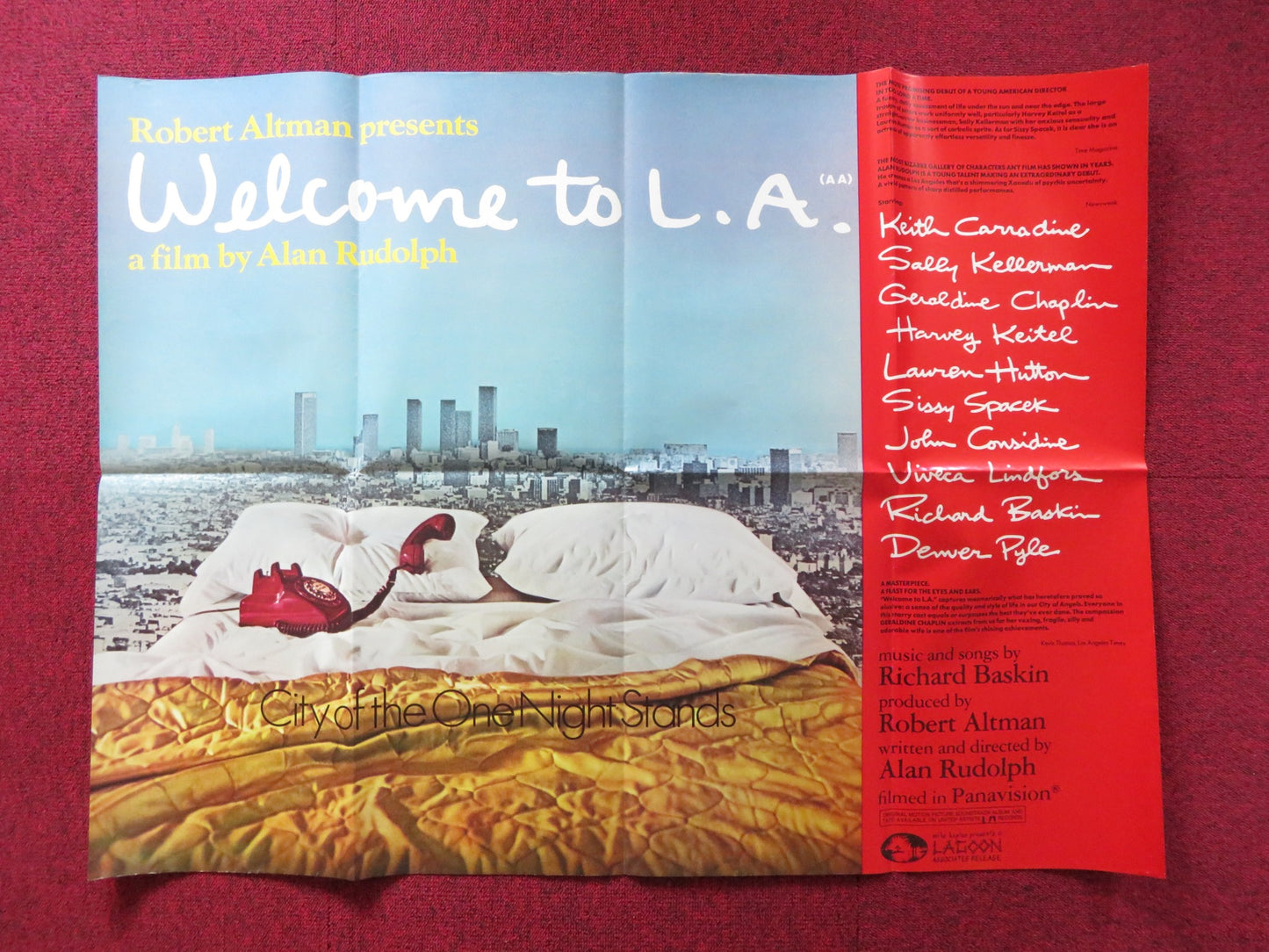 WELCOME TO L.A. UK QUAD POSTER FOLDED HARVEY KEITEL KEITH CARRADINE 1976