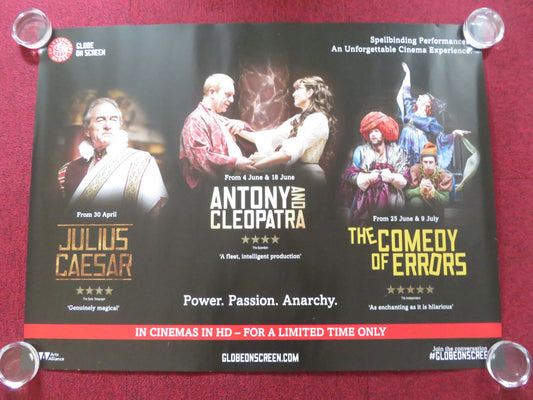 GLOBE ON SCREEN: JULIUS CAESAR ANTONY & CLEOPATRA UK QUAD  ROLLED POSTER 2015