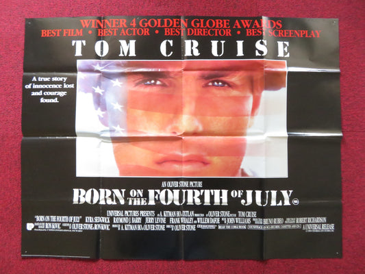 BORN ON THE FOURTH OF JULY UK QUAD POSTER FOLDED TOM CRUISE O. STONE (D) 1989