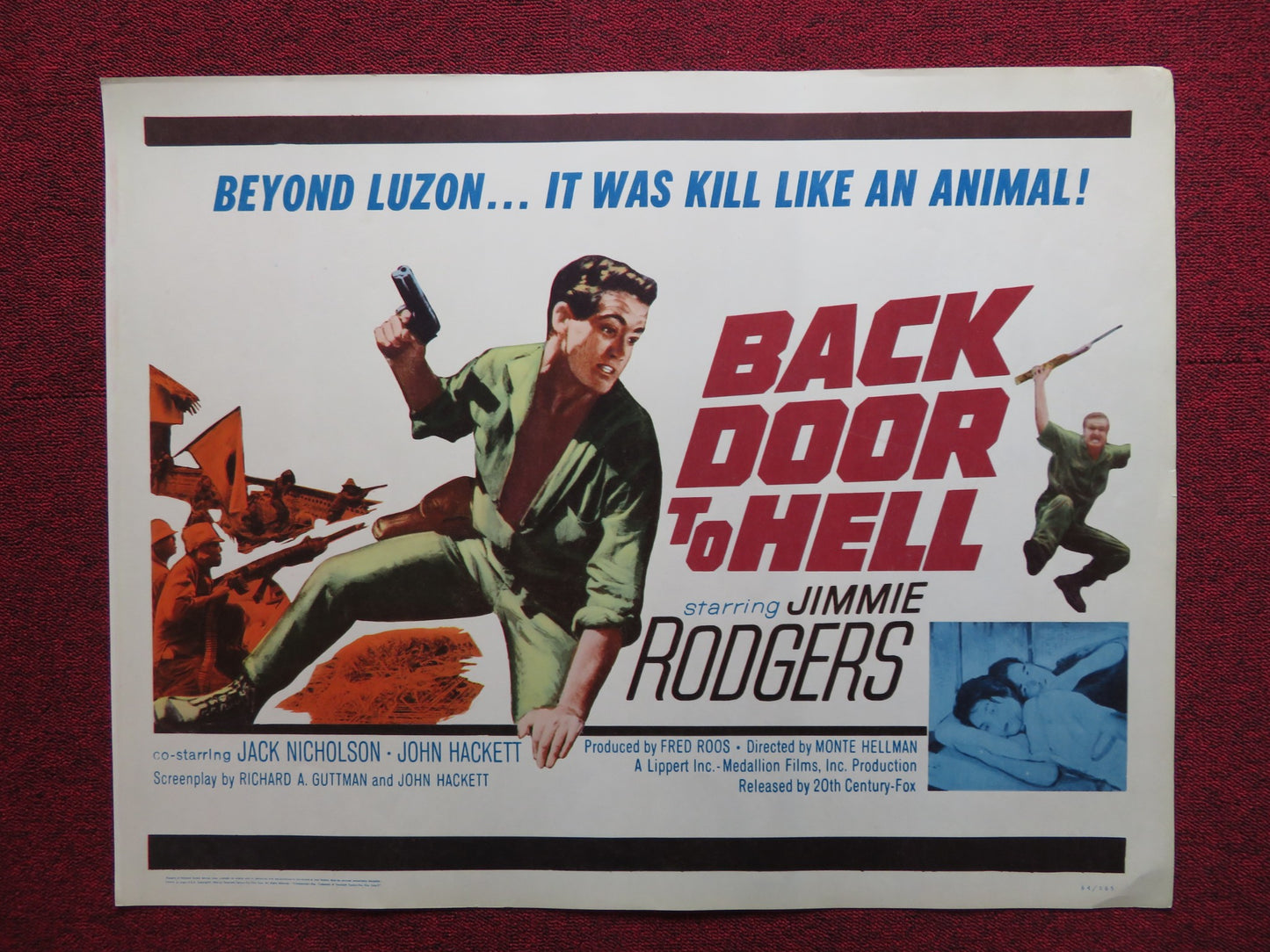 BACK DOOR TO HELL US HALF SHEET (22"x 28") POSTER J. RODGERS JACK NICHOLSON 1964