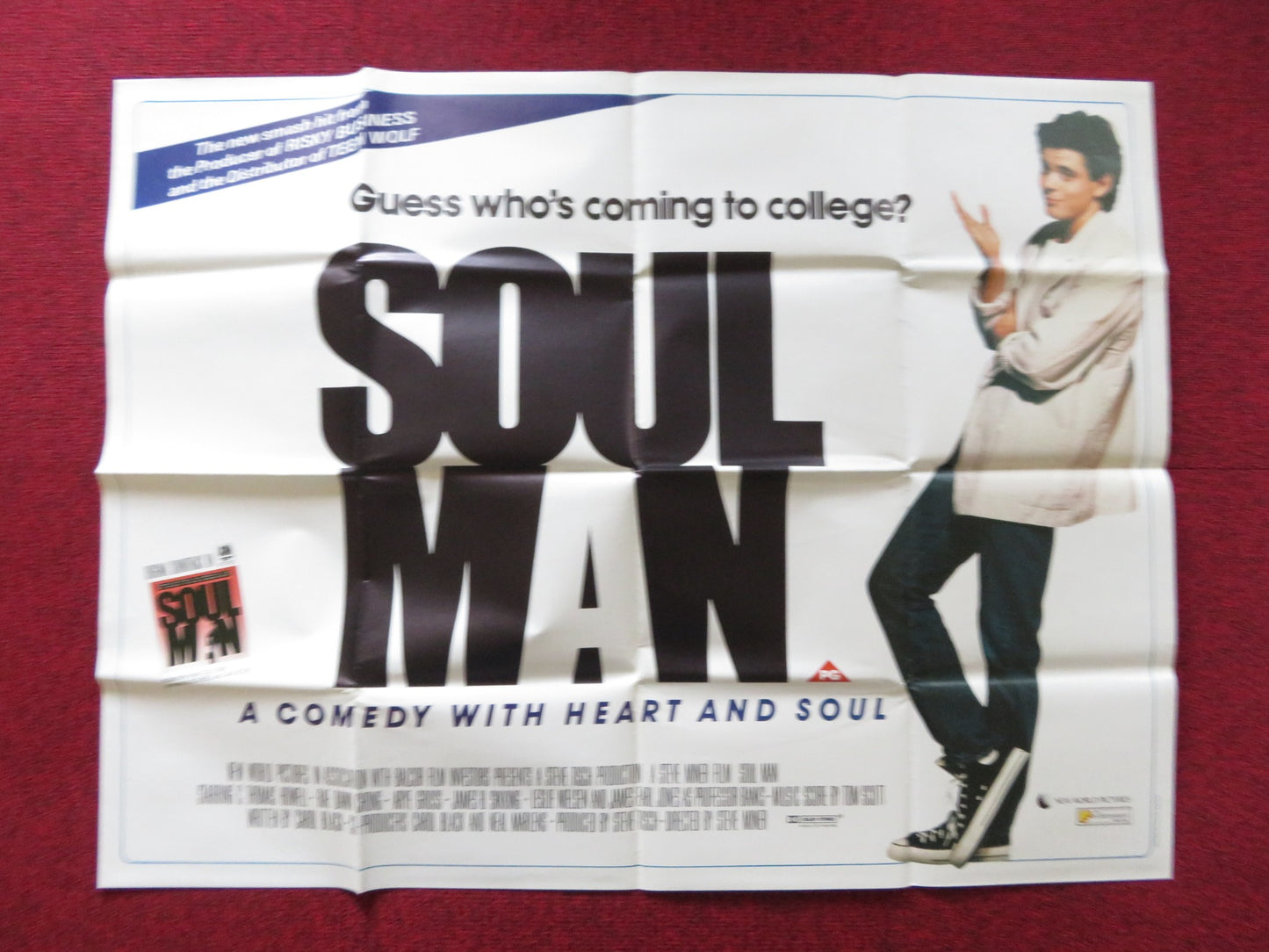 SOUL MAN UK QUAD POSTER FOLDED C. THOMAS HOWELL LESLIE NIELSEN 1986