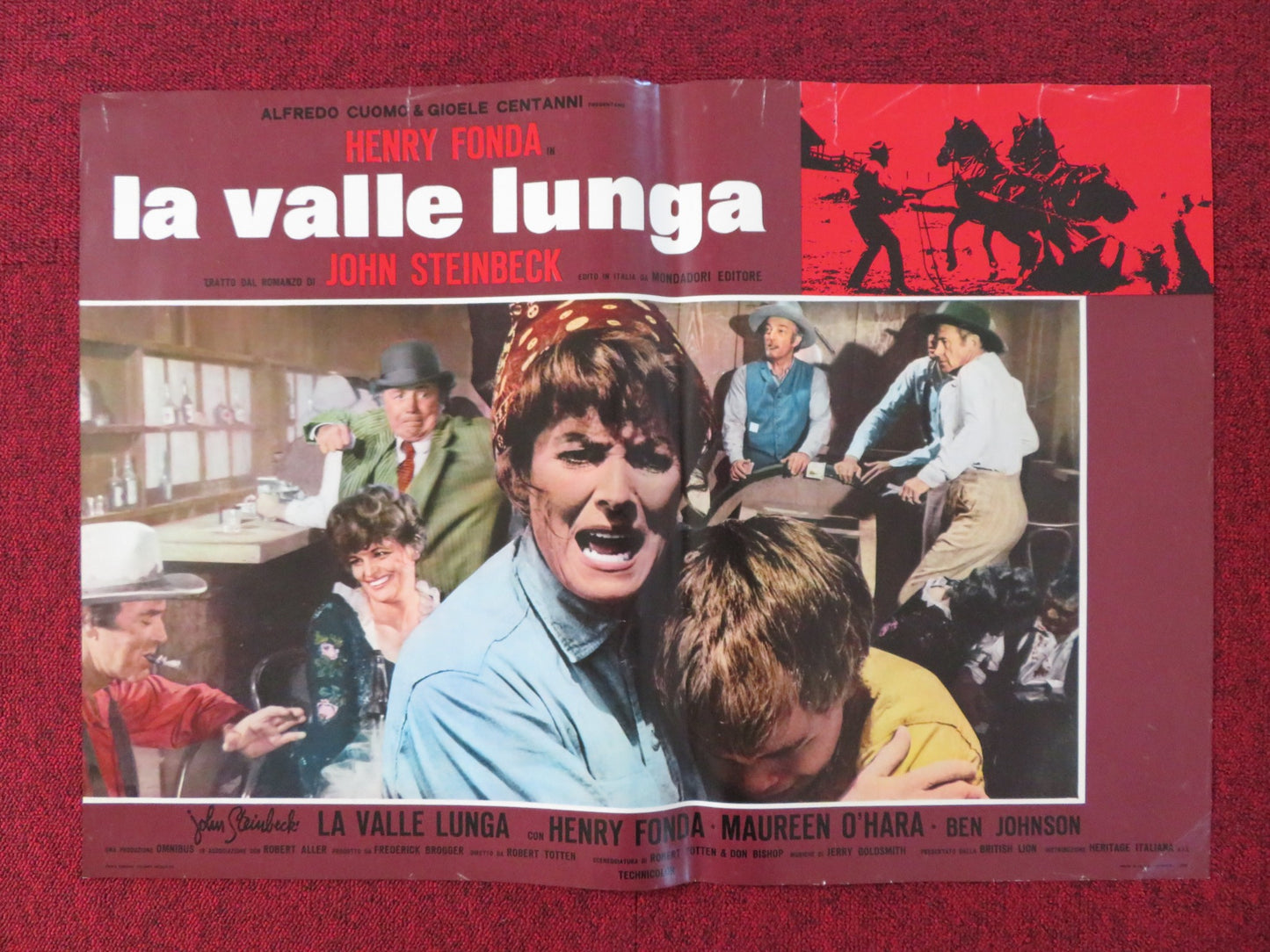 THE RED PONY - TV MOVIE - A ITALIAN FOTOBUSTA POSTER HENRY FONDA M. O'HARA 1973