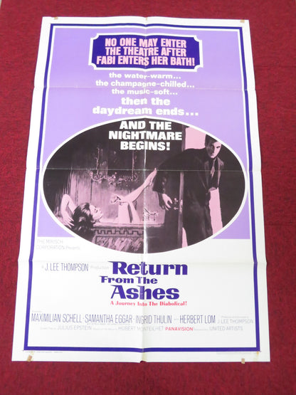 RETURN FROM THE ASHES FOLDED US ONE SHEET POSTER MAXIMILIAN SCHELL S. EGGAR 1965