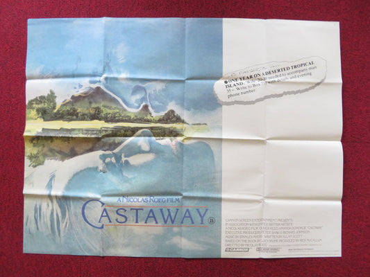 CASTAWAY UK QUAD POSTER FOLDED CANNON OLIVER REED AMANDA DONOHOE 1986