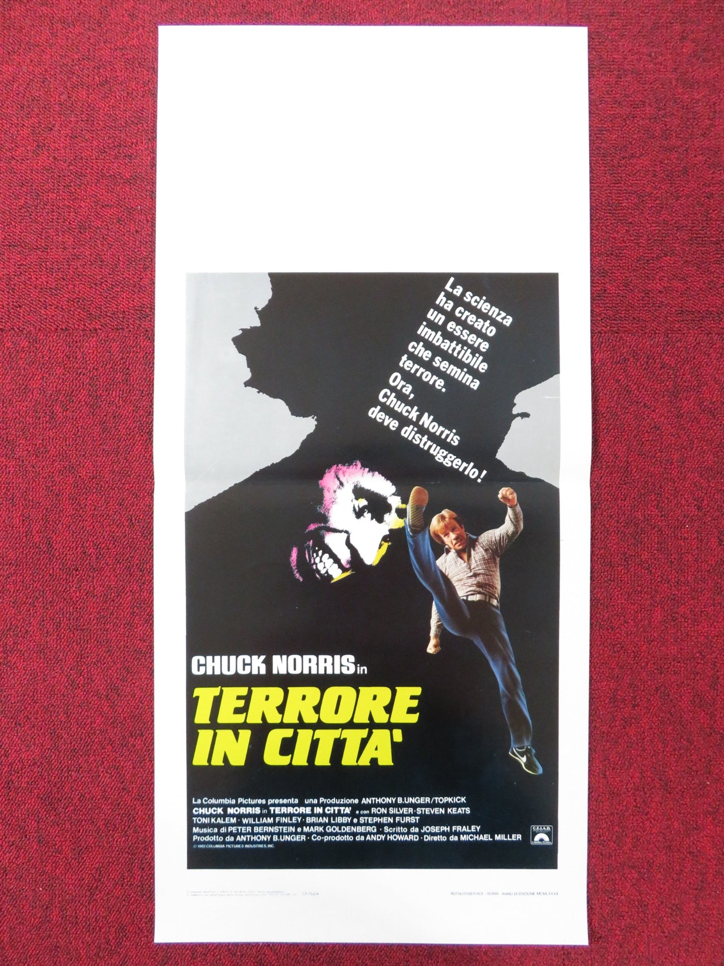 SILENT RAGE ITALIAN LOCANDINA POSTER CHUCK NORRIS RON SILVER 1982