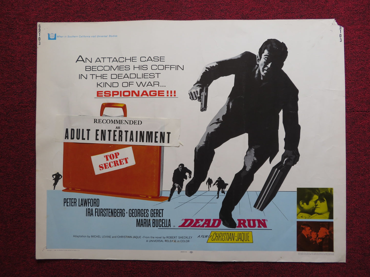 DEAD RUN US HALF SHEET (22"x 28") POSTER PETER LAWFORD GEROGES GERET 1969