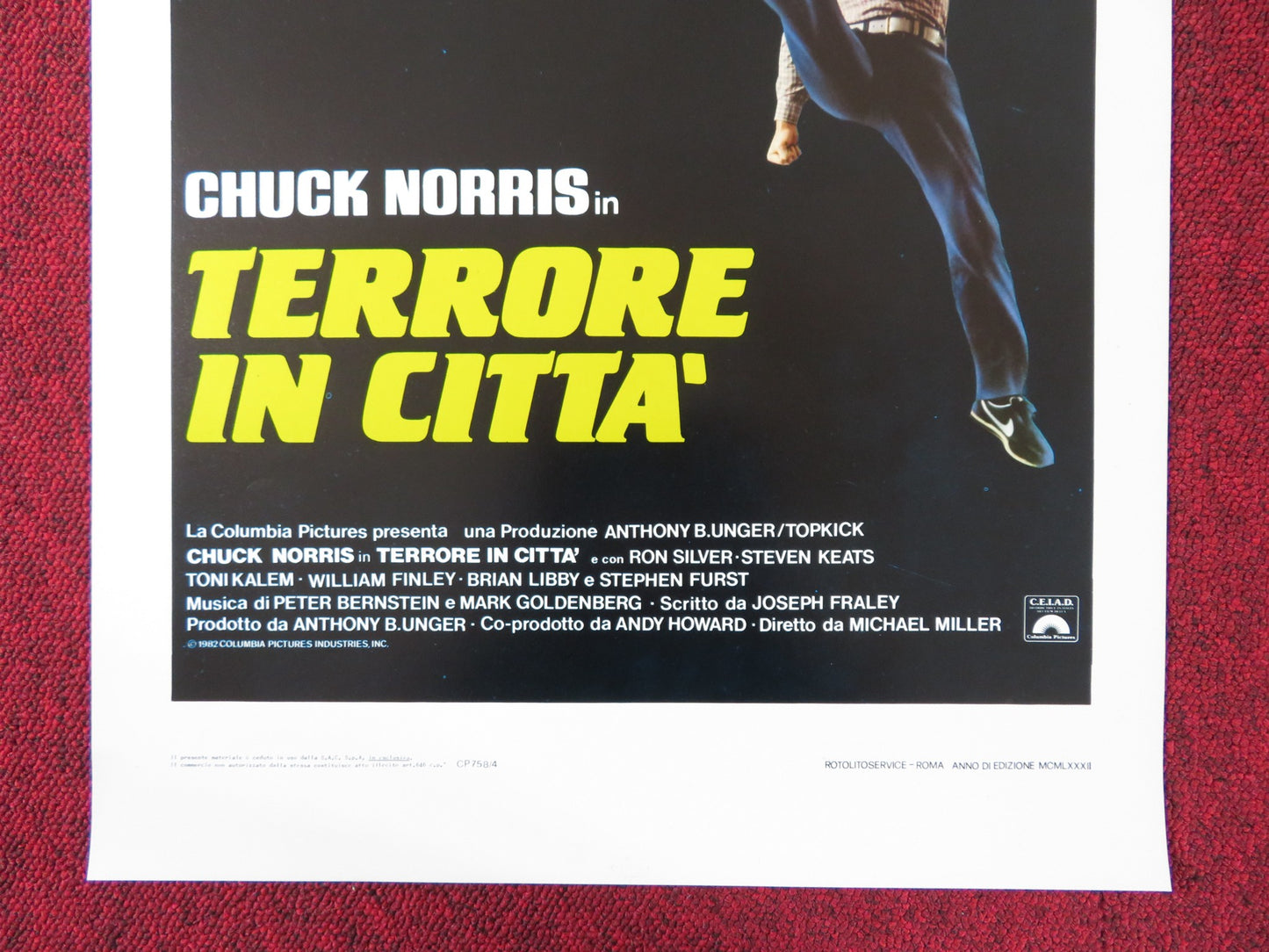 SILENT RAGE ITALIAN LOCANDINA POSTER CHUCK NORRIS RON SILVER 1982