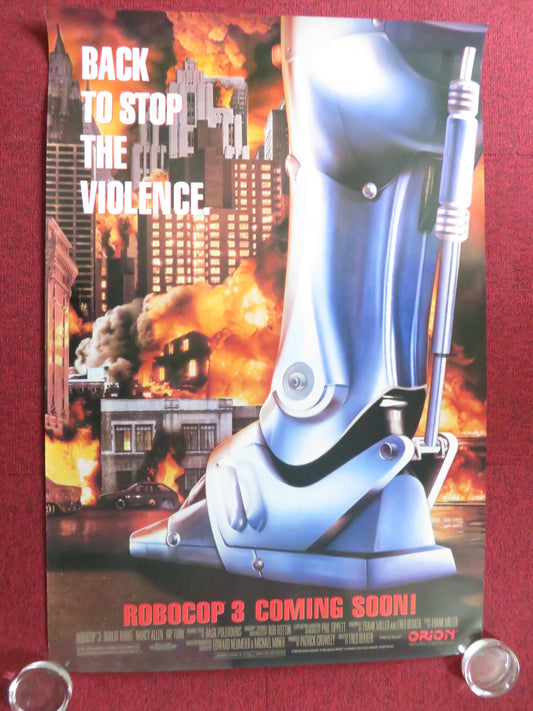 ROBOCOP 3 US ONE SHEET ROLLED POSTER ROBERT JOHN BURKE MARIO MACHADO 1993