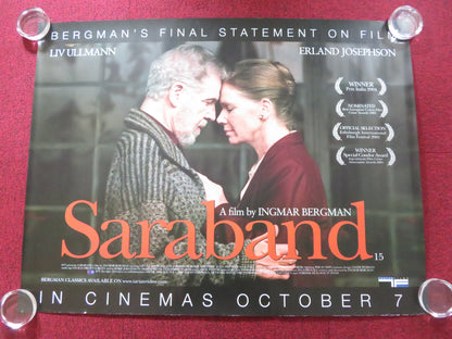 SARABAND UK QUAD ROLLED POSTER LIV ULLMANN ERLAND JOSEPHSON  2003