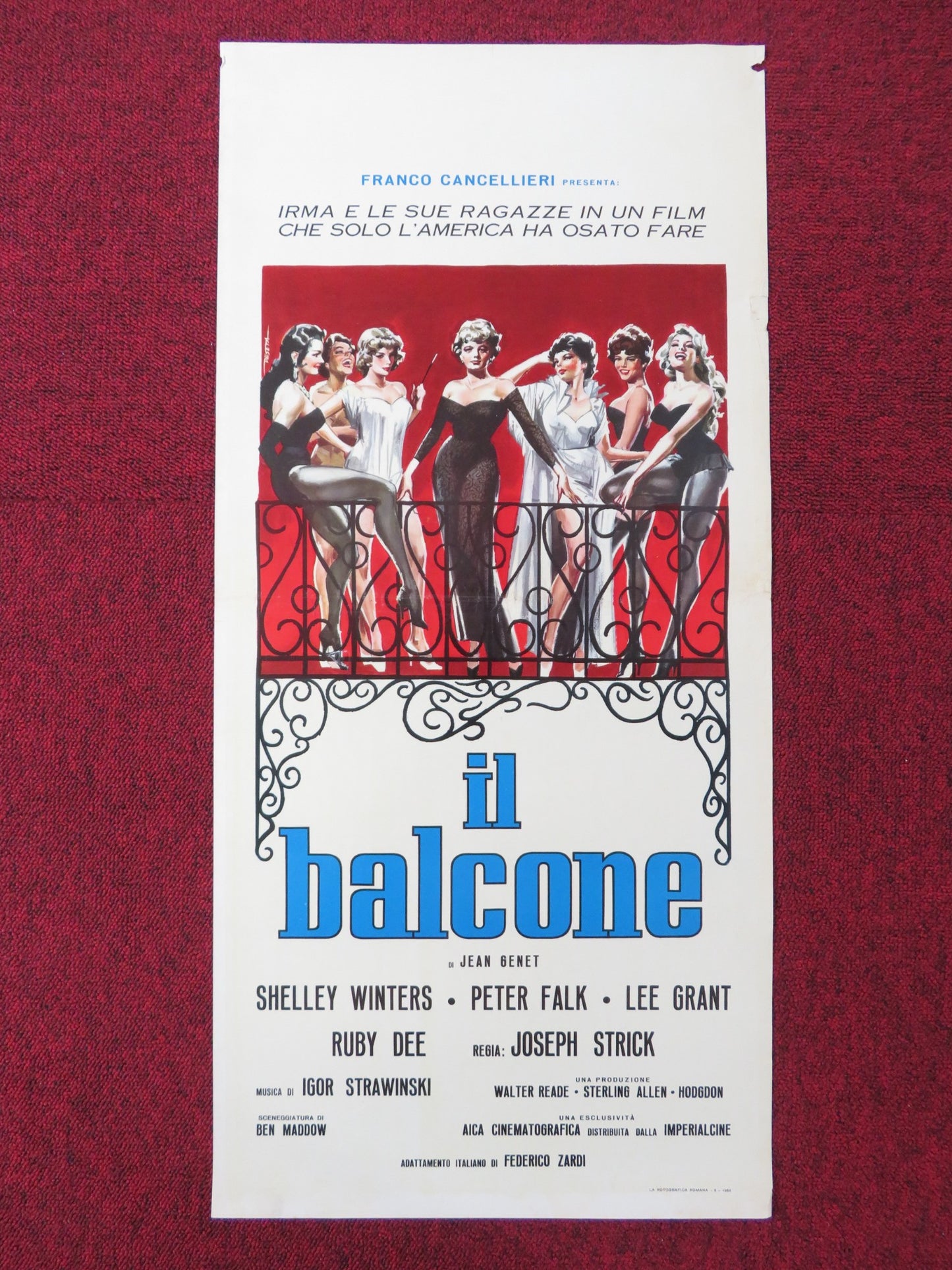 IL BALCONE ITALIAN LOCANDINA POSTER SHELLEY WINTERS PETER FALK 1964