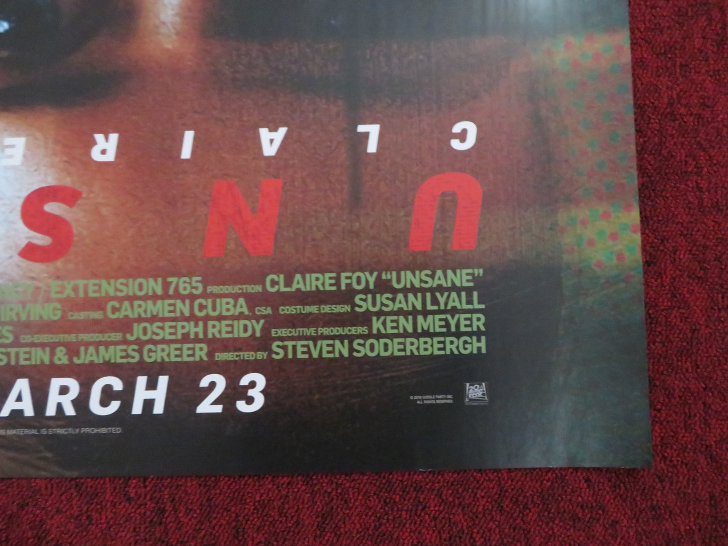 UNSANE UK QUAD (30"x 40") ROLLED POSTER CLAIRE FOY JOSHUA LEONARD  2018