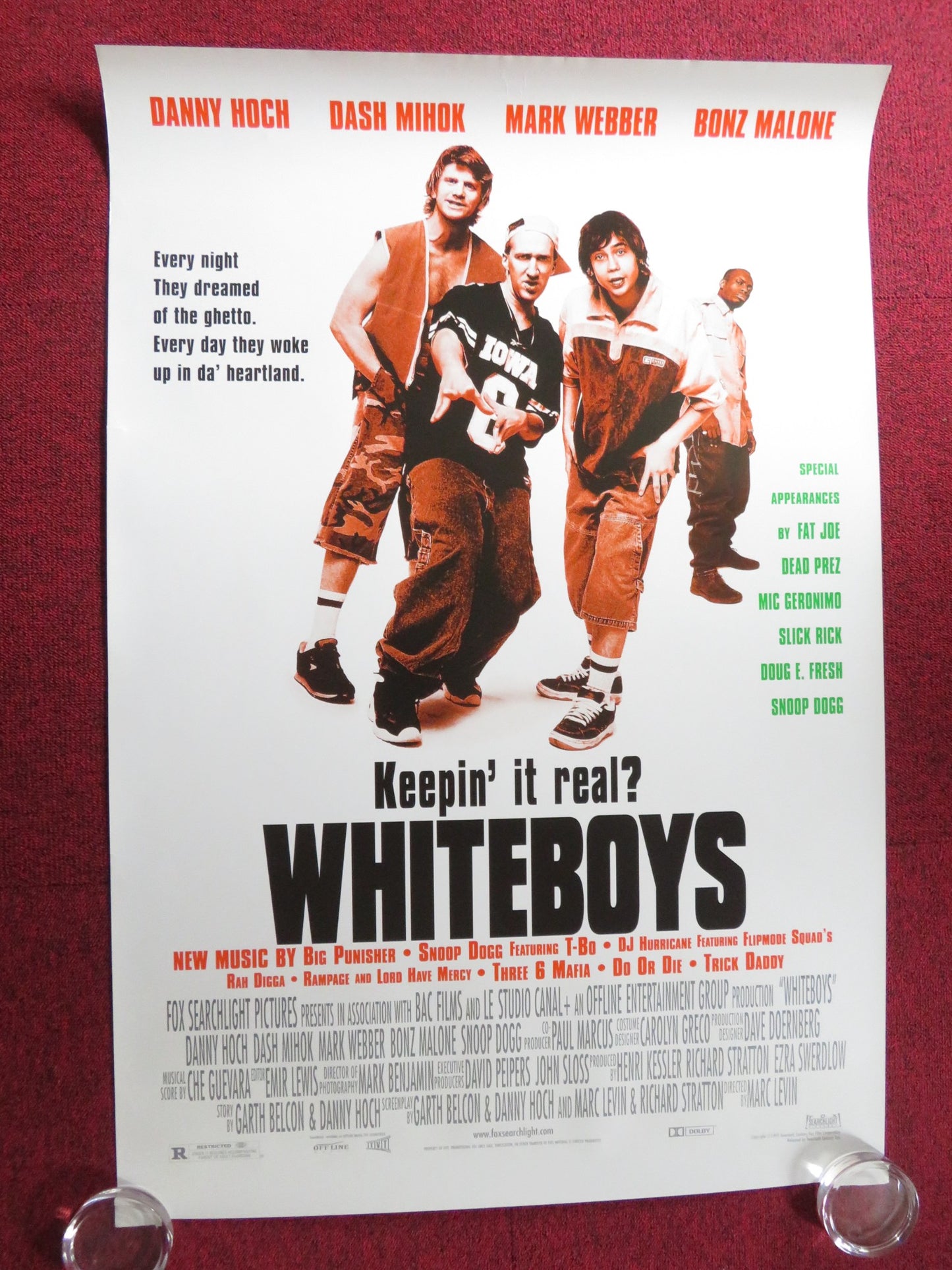 WHITEBOYZ US ONE SHEET ROLLED POSTER DANNY HOCH DASH MIHOK 1999