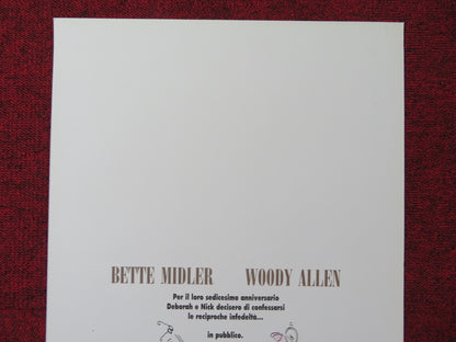 STORIE DI AMORI E INFEDELTA' ITALIAN LOCANDINA POSTER ALLEN BETTE MIDLER 1991