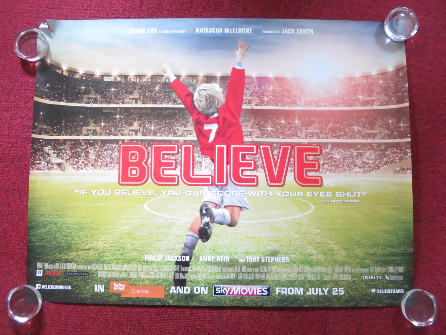 BELIEVE UK QUAD (30"x 40") ROLLED POSTER BRIAN COX NATASCHA MCELHONE 2013