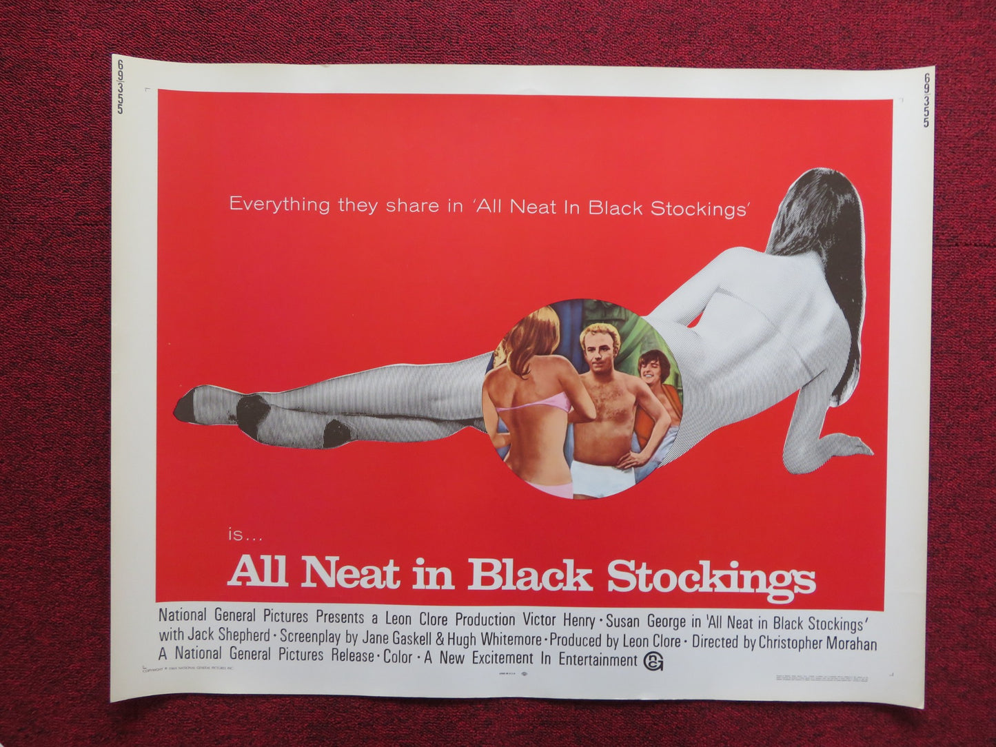 ALL NEAT IN BLACK STOCKINGS US HALF SHEET (22"x 28") POSTER VICTOR HENRY 1969