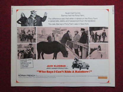 WHO SAYS I CAN'T RIDE A RAINBOW! US HALF SHEET (22"x 28") POSTER J. KLUGMAN 1971