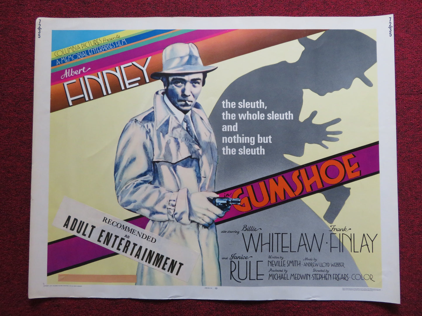 GUMSHOE US HALF SHEET (22"x 28") POSTER ALBERT FINNEY BILLIE WHITELAW 1972