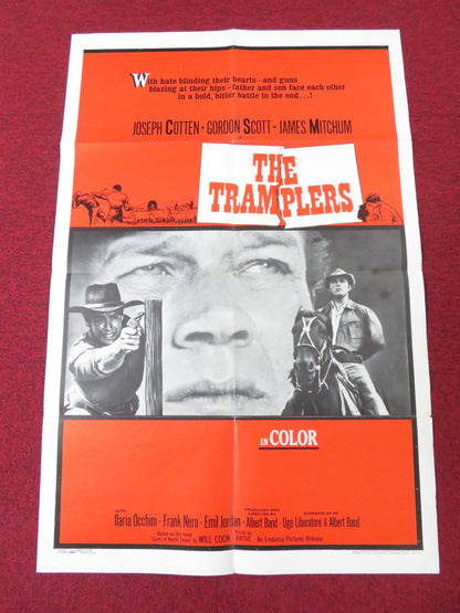 THE TRAMPLERS FOLDED US ONE SHEET POSTER GORDON SCOTT JOSEPH COTTEN 1966