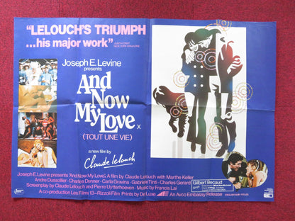 AND NOW MY LOVE UK QUAD POSTER FOLDED MARTHE KELLER ANDRE DUSSOLLIER 1974