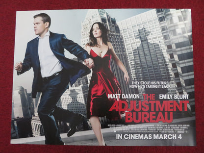 THE ADJUSTMENT BUREAU UK QUAD (30"x 40") ROLLED POSTER MATT DAMON E. BLUNT 2011