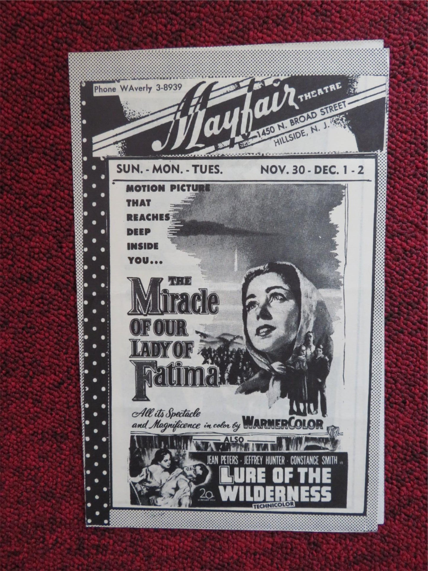 MAYFAIR THEATRE MOVIE PROGRAM-C BOB HOPE BING CROSBY