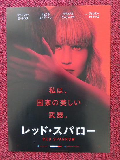 RED SPARROW JAPANESE CHIRASHI (B5) POSTER JENIFFER LAWRENCE JOEL EDGERTON 2018