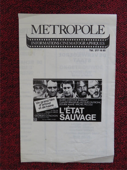 METROPOLE THEATRE MOVIE PROGRAM RYAN O'NEAL MARIE CHRISTINE BARRAULT