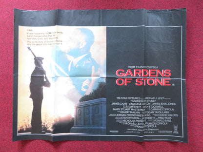 GARDENS OF STONE UK QUAD POSTER FOLDED JAMES CAAN ANJELICA HUSTON 1987