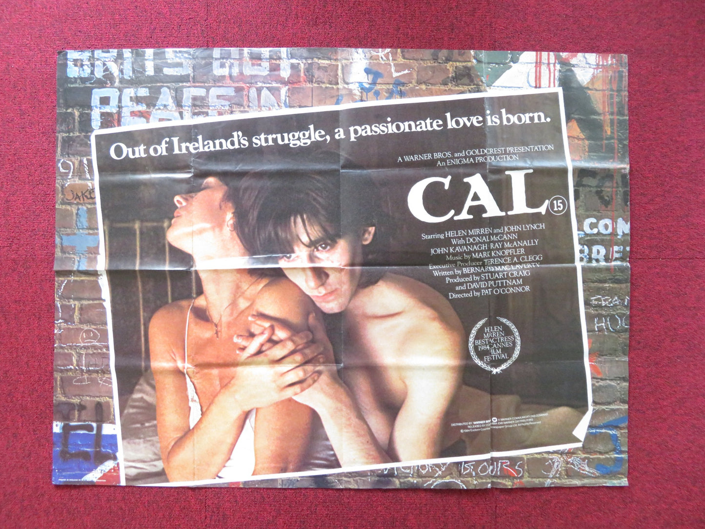 CAL UK QUAD POSTER FOLDED HELEN MIRREN JOHN LYNCH 1984