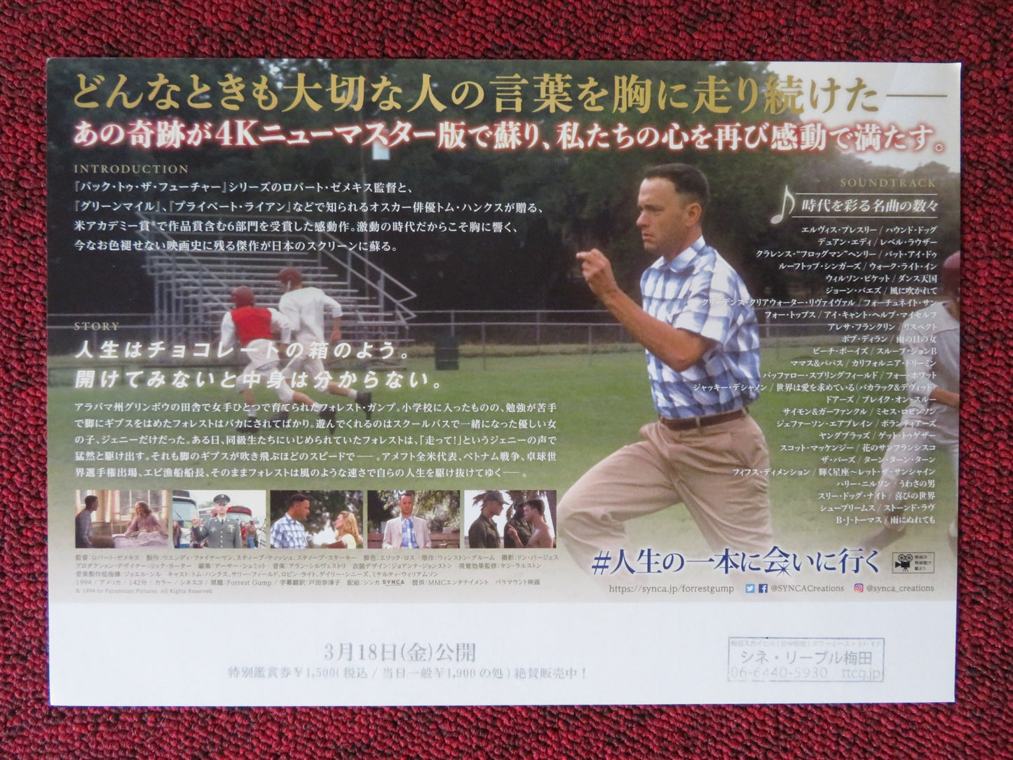 FORREST GUMP JAPANESE CHIRASHI (B5) POSTER TOM HANKS GARY SINISE 2019