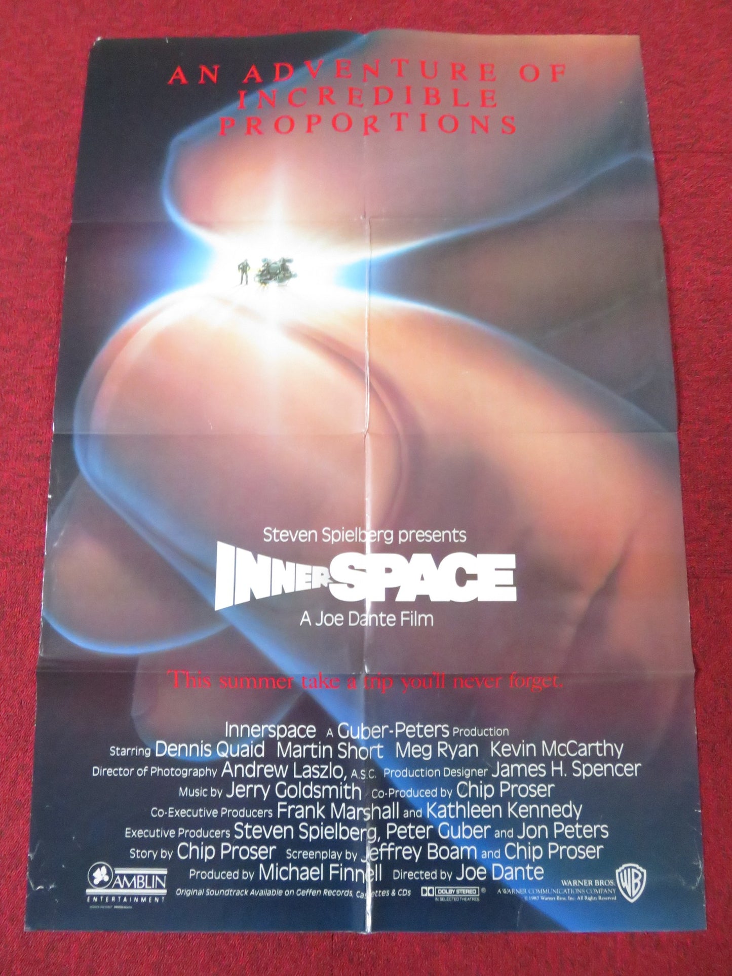 INNERSPACE FOLDED US ONE SHEET POSTER DENNIS QUAID MARTIN SHORT MEG RYAN 1987