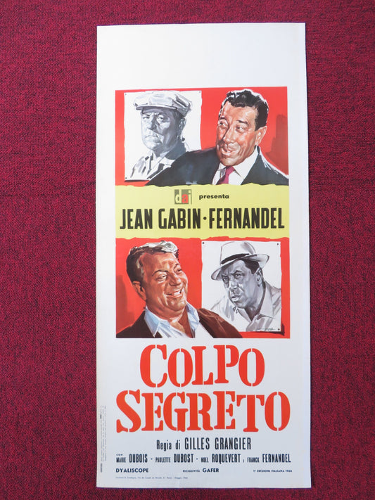 COLPO SEGRETO ITALIAN LOCANDINA POSTER JEAN GABIN FERNANDEL 1964