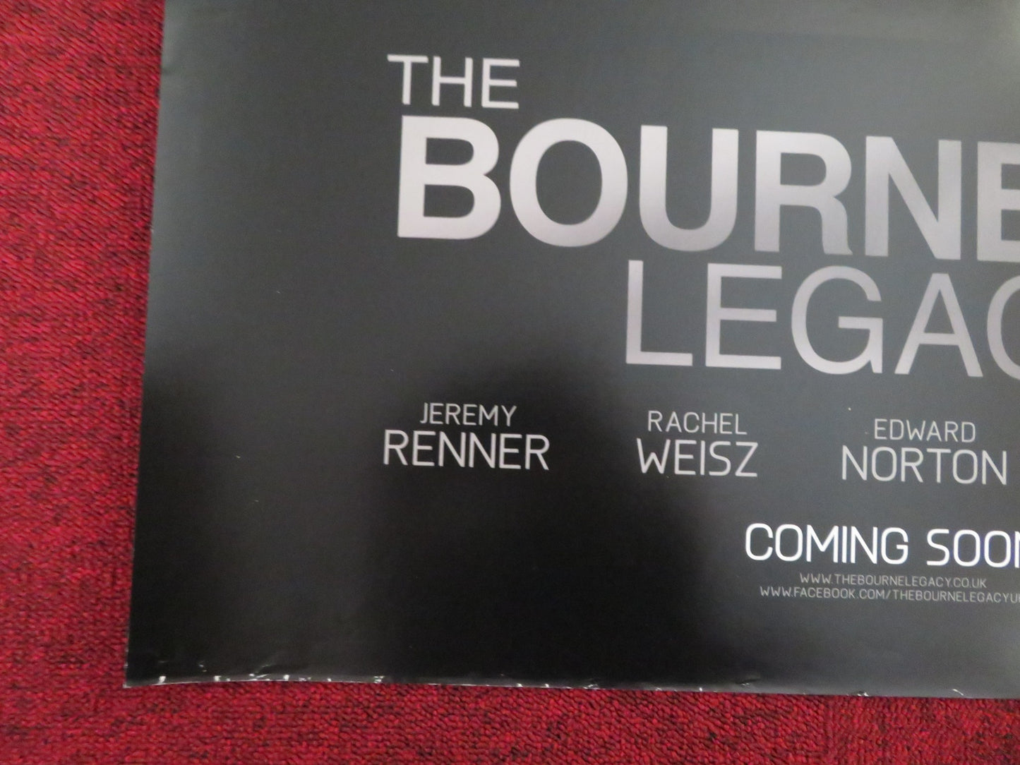 THE BOURNE LEGACY UK QUAD (30"x 40") ROLLED POSTER JEREMY RENNER R.WEISZ 2012