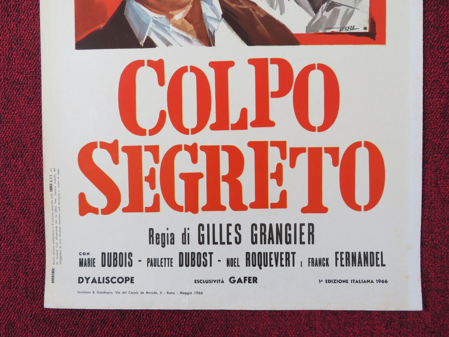 COLPO SEGRETO ITALIAN LOCANDINA POSTER JEAN GABIN FERNANDEL 1964