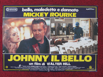 JOHNNY HANDSOME - A ITALIAN FOTOBUSTA POSTER MICKEY ROURKE ELLEN BARKIN 1989