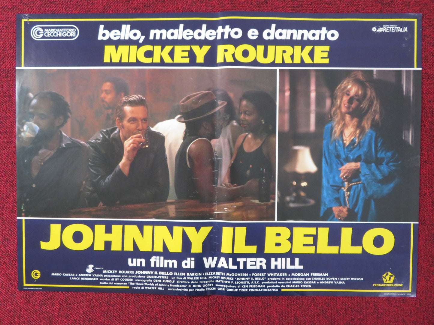 JOHNNY HANDSOME - B ITALIAN FOTOBUSTA POSTER MICKEY ROURKE ELLEN BARKIN 1989