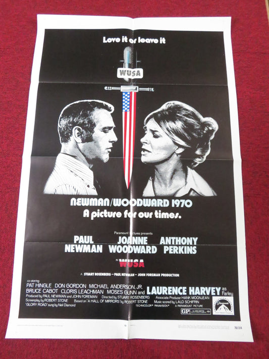 WUSA FOLDED US ONE SHEET POSTER PAUL NEWMAN ANTHONY PERKINS 1970